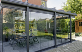 contemporary garden glass room