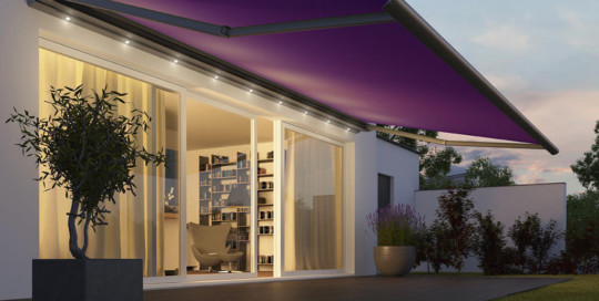 Patio awning purple