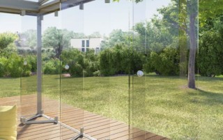 contemporary garden glass romm with fold back doors